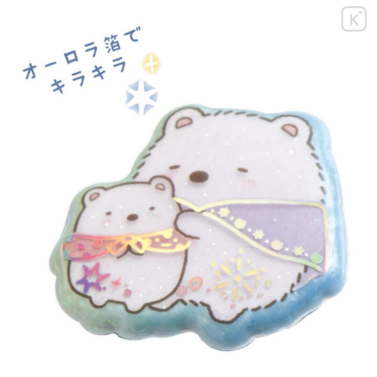 Japan San-X Squishy Glitter Sticker - Sumikko Gurashi / Shirokuma Hometown B - 2