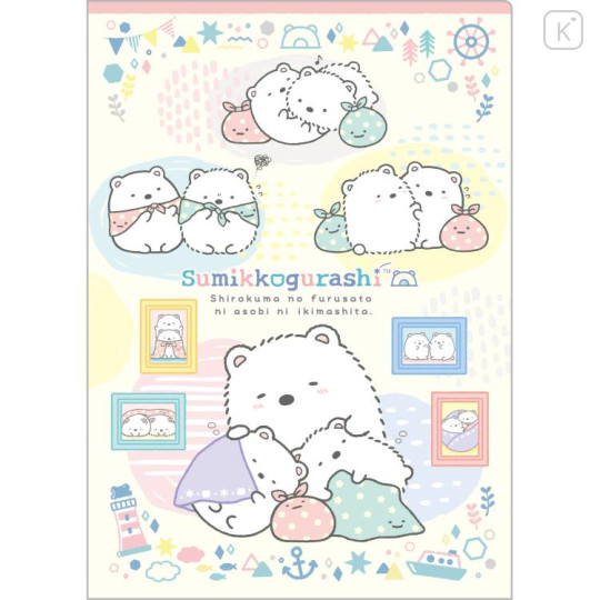 Japan San-X Double-sided A5 Clear Holder - Sumikko Gurashi / Shirokuma Hometown B - 1