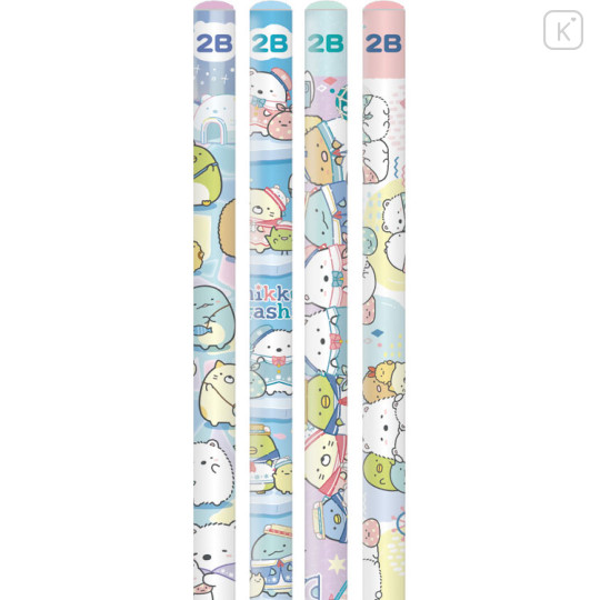 Japan San-X 2B Pencil 4pcs Set - Sumikko Gurashi / Shirokuma Hometown - 2