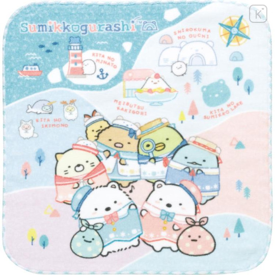 Japan San-X Mini Towel - Sumikko Gurashi / Shirokuma Hometown A - 1