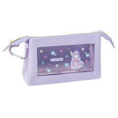 Japan Sanrio Clear Pen Pouch with Carabiner - Kuromi / Soda Drink