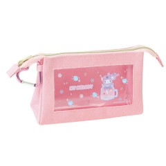 Japan Sanrio Clear Pen Pouch with Carabiner - My Melody / Soda Drink
