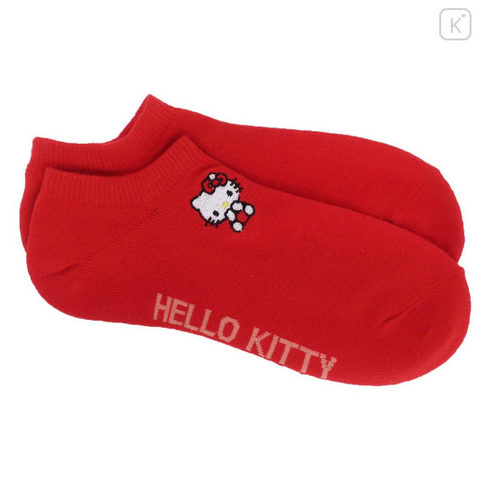 Japan Sanrio Embroidery Sneaker Socks - Hello Kitty - 1