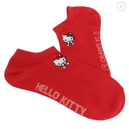 Japan Sanrio Embroidery Sneaker Socks - Hello Kitty - 2