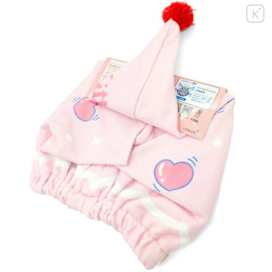 Japan Sanrio Quick Dry Hair Cap Towel - Hello Kitty / Pink Heart - 2