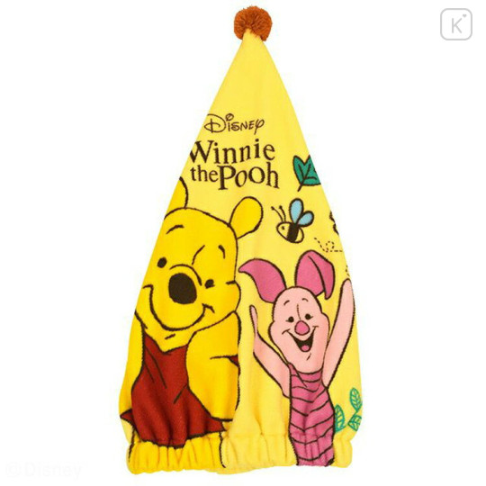 Japan Disney Quick Dry Towel Hair Cap - Winnie The Pooh & Piglet - 1