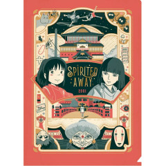 Japan Ghibli A4 Clear File - Spirited Away / Drawing Retro