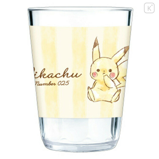 Japan Pokemon Acrylic Clear Tumbler - Pikachu / Number025 Yellow - 1