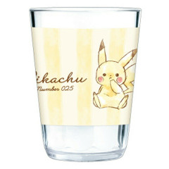 Japan Pokemon Acrylic Clear Tumbler - Pikachu / Number025 Yellow
