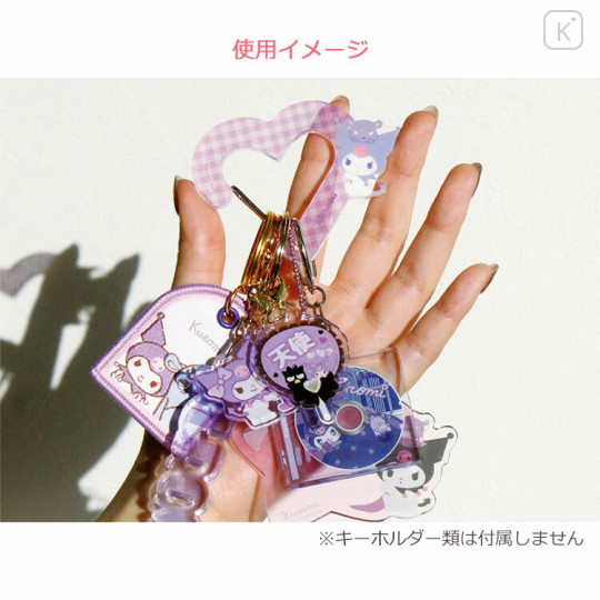 Japan Sanrio Carabiner Accessory Holder - Kuromi / Heart - 2