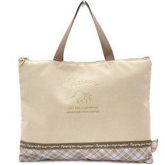 Japan Sanrio Zipper Tote Bag - Pochacco / Gold Foil Print