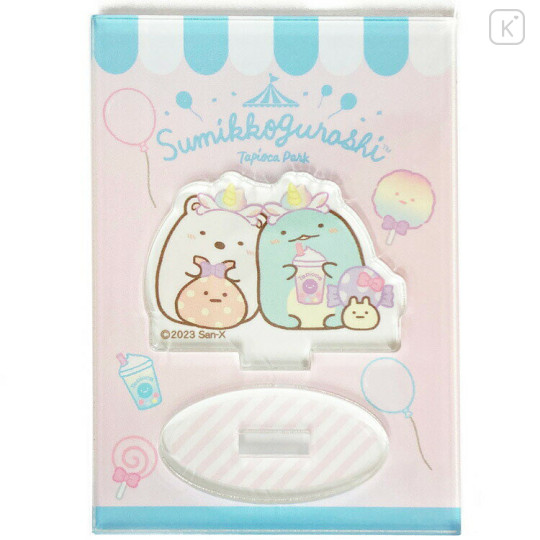 Japan San-X Mini Acrylic Stand - Sumikko Gurashi / Shirokuma & Tokage Lizard Tapioca Park - 1