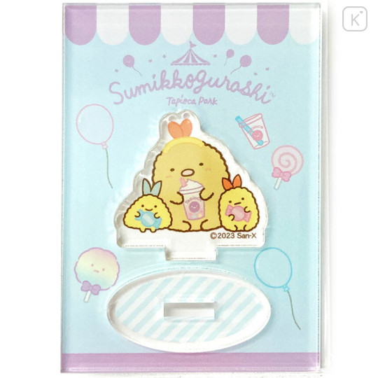 Japan San-X Mini Acrylic Stand - Sumikko Gurashi / Tonkatsu & Ebifurai no Shippo Tapioca Park - 1