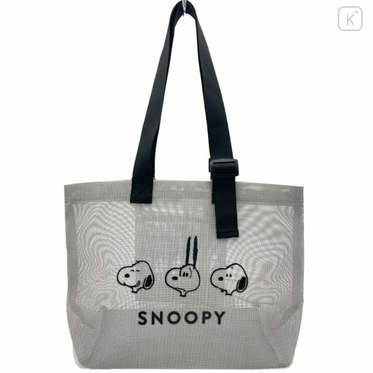 Japan Peanuts Mesh Tote Bag - Snoopy / Grey - 1