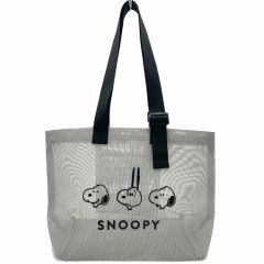 Japan Peanuts Mesh Tote Bag - Snoopy / Grey