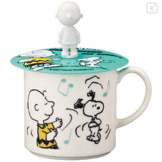 Japan Peanuts Porcelain Mug & Lid - Snoopy / Dance - 1