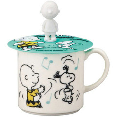 Japan Peanuts Porcelain Mug & Lid - Snoopy / Dance