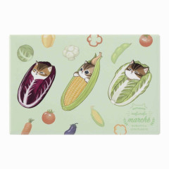 Japan Mofusand Marche Square Magnet - Vegetable Cat / Corn Nyan