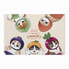 Japan Mofusand Marche Square Magnet - Vegetable Cat / Orange