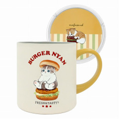 Japan Mofusand Stainless Steel Mug with Lid - Burger Cat Nyan