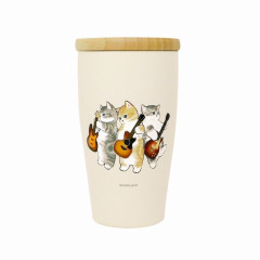 Japan Mofusand Stainless Steel Tumbler with Lid - Cat / Singing for You Nyan