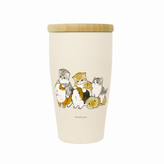Japan Mofusand Stainless Steel Tumbler with Lid - Cat / Hamster Ride Nyan