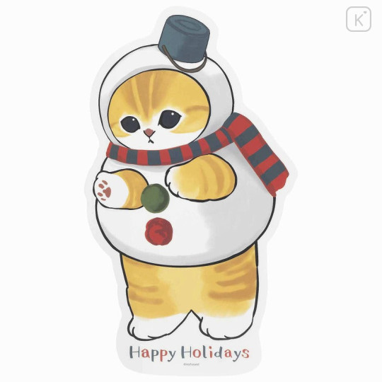 Japan Mofusand Wall Sticker - Snowman Cat - 1