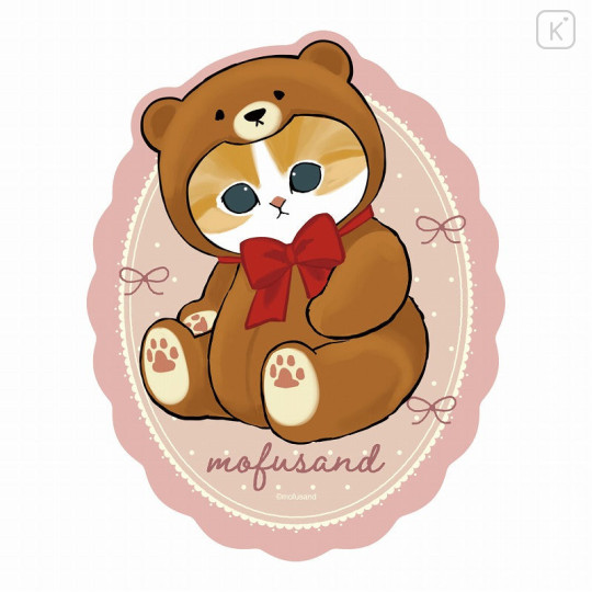 Japan Mofusand Exhibition Travel Sticker - Cat / Sitting Teddy Bear - 1