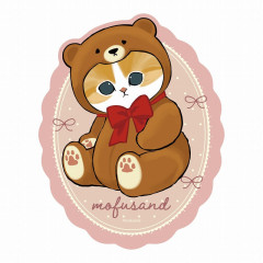 Japan Mofusand Exhibition Travel Sticker - Cat / Sitting Teddy Bear