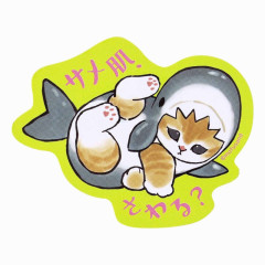 Japan Mofusand Vinyl Sticker - Cat / Shark Nyan Can You Touch Shark Skin