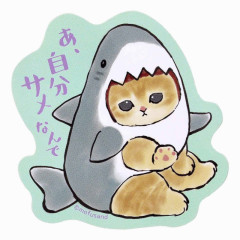 Japan Mofusand Vinyl Sticker - Cat / Shark Nyan I'm Shark