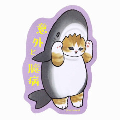 Japan Mofusand Vinyl Sticker - Cat / Shark Nyan Surprisingly Timid