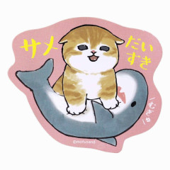 Japan Mofusand Vinyl Sticker - Cat / Love Sharks Nyan