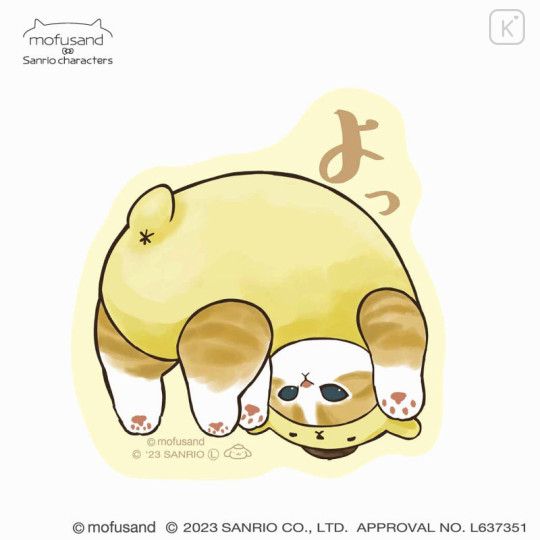 Japan Sanrio × Mofusand Vinyl Sticker - Cat / Pompompurin Hi - 1