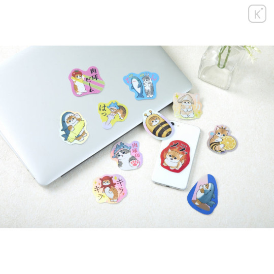 Japan Mofusand Hologram Vinyl Sticker - Cat / Whale Nyan Paw Print - 2