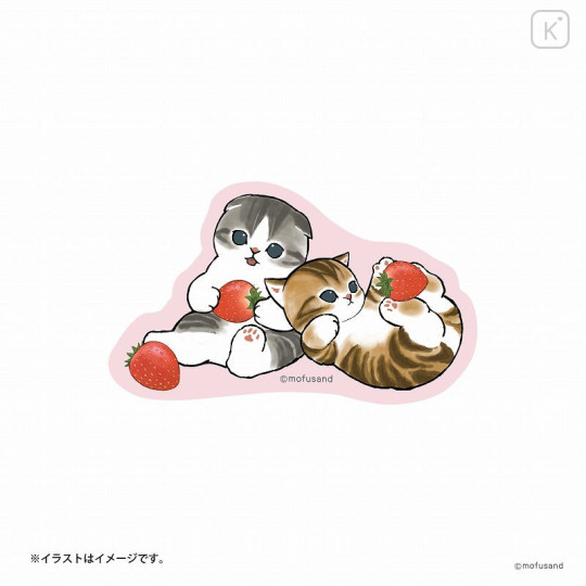 Japan Mofusand Vinyl Sticker - Fruit Cat / Nyan Strawberry - 1