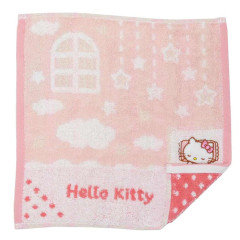 Japan Sanrio Jacquard Towel Handkerchief - Hello Kitty / Good Night