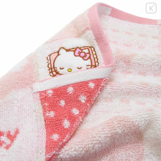 Japan Sanrio Jacquard Towel Handkerchief - Hello Kitty / Good Night - 2