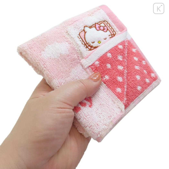 Japan Sanrio Jacquard Towel Handkerchief - Hello Kitty / Good Night - 3