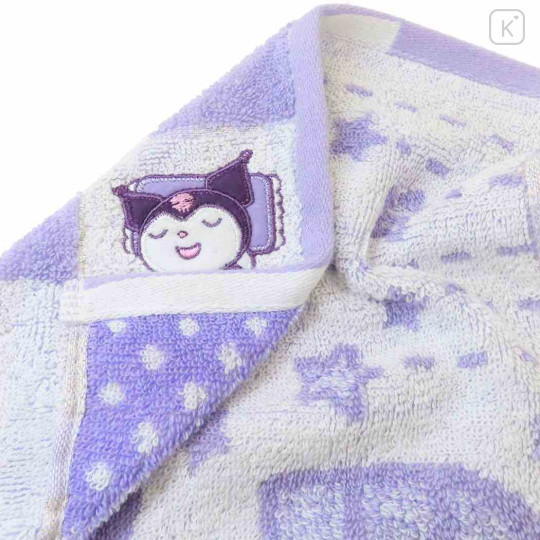 Japan Sanrio Jacquard Towel Handkerchief - Kuromi / Good Night - 2