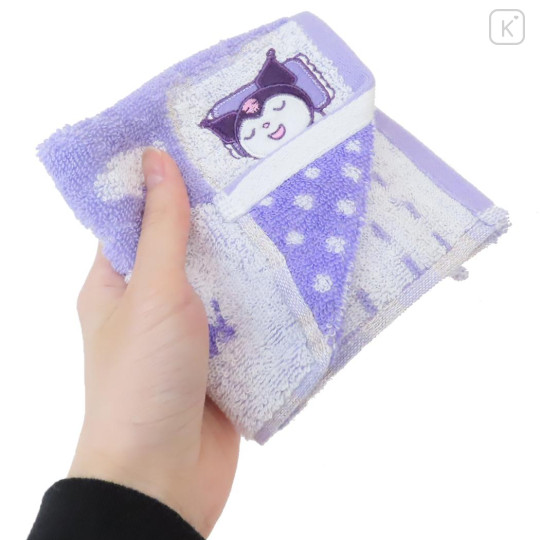 Japan Sanrio Jacquard Towel Handkerchief - Kuromi / Good Night - 3