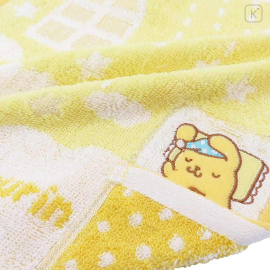 Japan Sanrio Jacquard Towel Handkerchief - Pompompurin / Good Night - 2