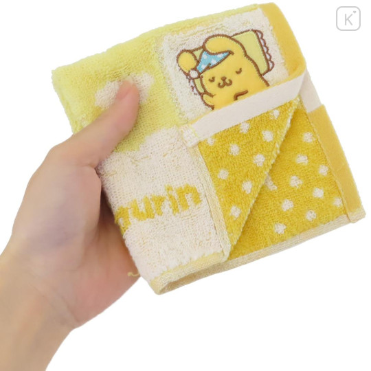 Japan Sanrio Jacquard Towel Handkerchief - Pompompurin / Good Night - 3
