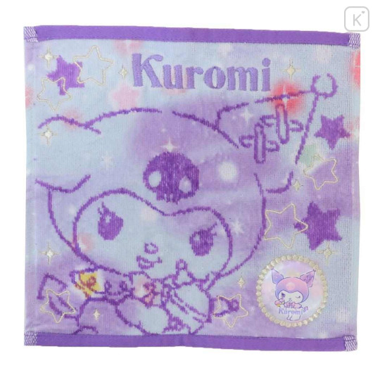 Japan Sanrio Jacquard Embroidered Towel Handkerchief - Kuromi : Gradient Color - 1