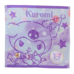 Japan Sanrio Jacquard Embroidered Towel Handkerchief - Kuromi / Gradient Color