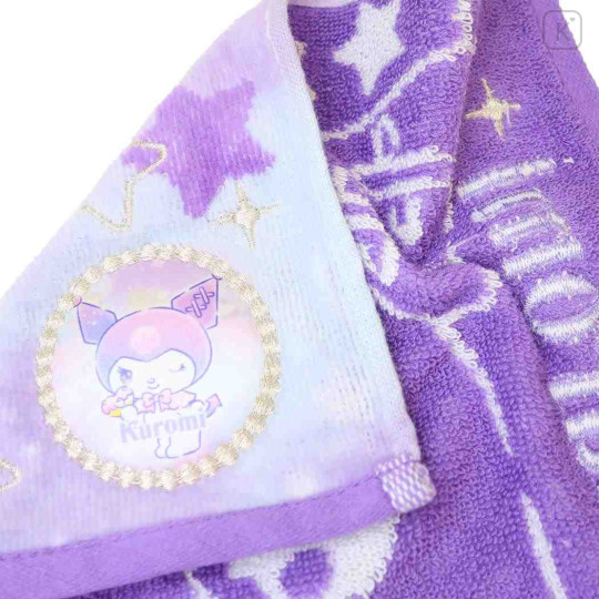 Japan Sanrio Jacquard Embroidered Towel Handkerchief - Kuromi / Gradient Color - 2
