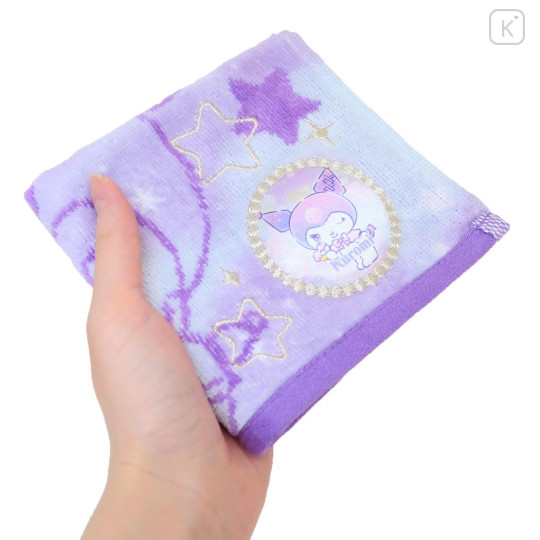 Japan Sanrio Jacquard Embroidered Towel Handkerchief - Kuromi : Gradient Color - 3