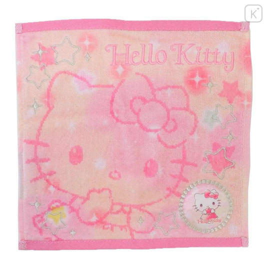 Japan Sanrio Jacquard Embroidered Towel Handkerchief - Hello Kitty / Gradient Color - 1