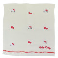 Japan Sanrio Mini Embroidered Towel Handkerchief - Hello Kitty / Faces - 1