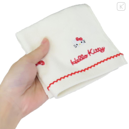 Japan Sanrio Mini Embroidered Towel Handkerchief - Hello Kitty / Faces - 3
